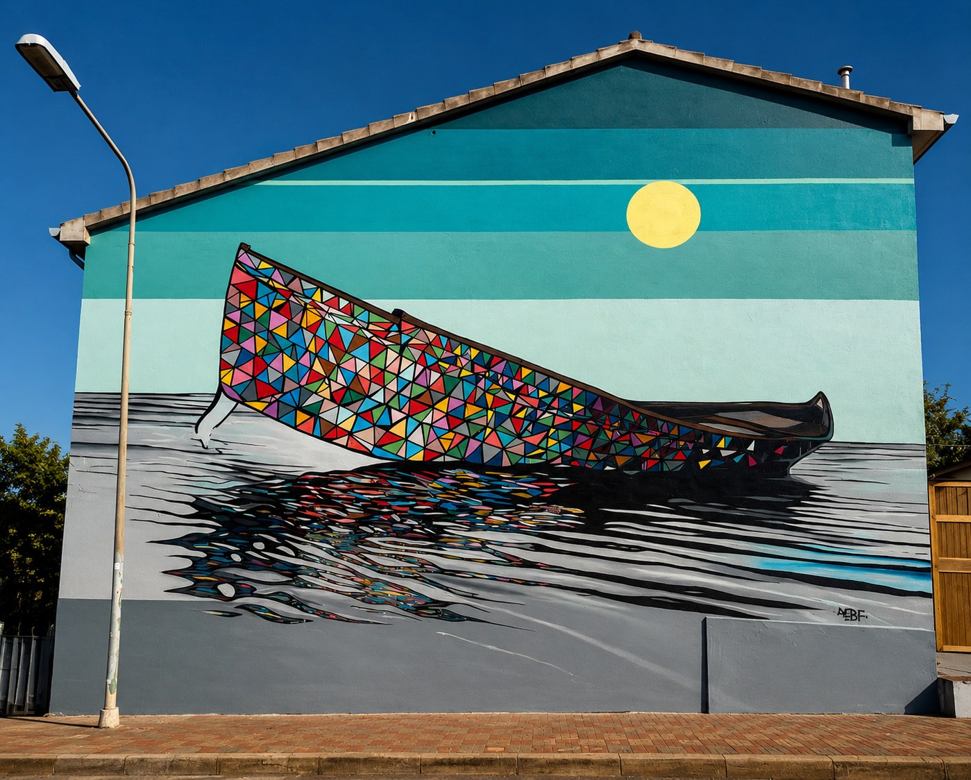 La barque de mosaïque